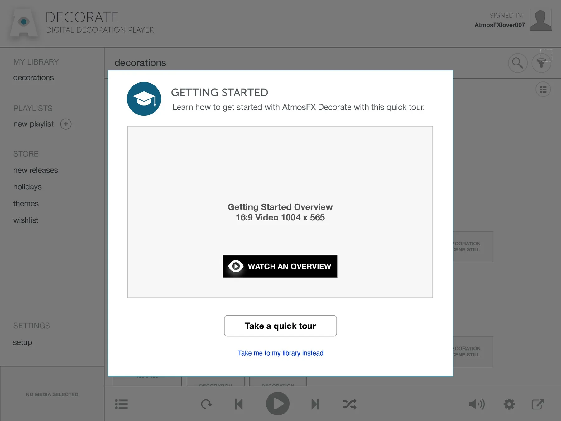 AtmosFX Media Player getting-started exploration frame. 19